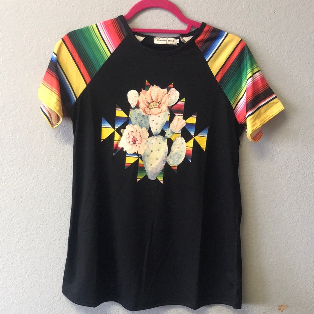 Southern Stitch- black with serape